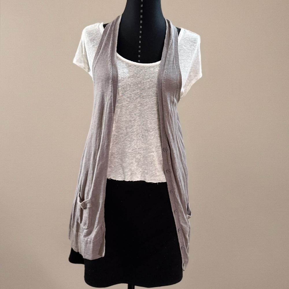 Women's Gray Lightweight Sweater Vest